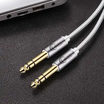 

6.35mm to 6.35mm Stereo Cable Nylon Braid 1/4 Inch Male TRS Speaker Amp Cable Jack for Electric Guitar Amplifier Bass Keyboard