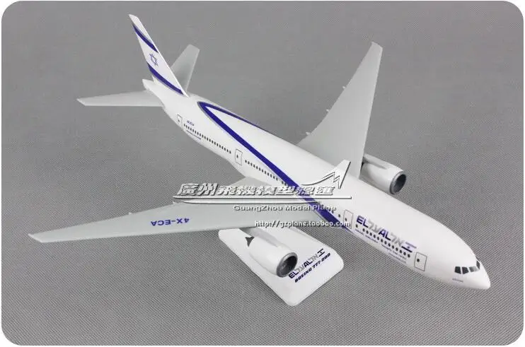 32 см пластик Израиль модель самолета B777-200 1:200 4X-ECA Isreal Airline модель самолета W Стенд самолет подарок