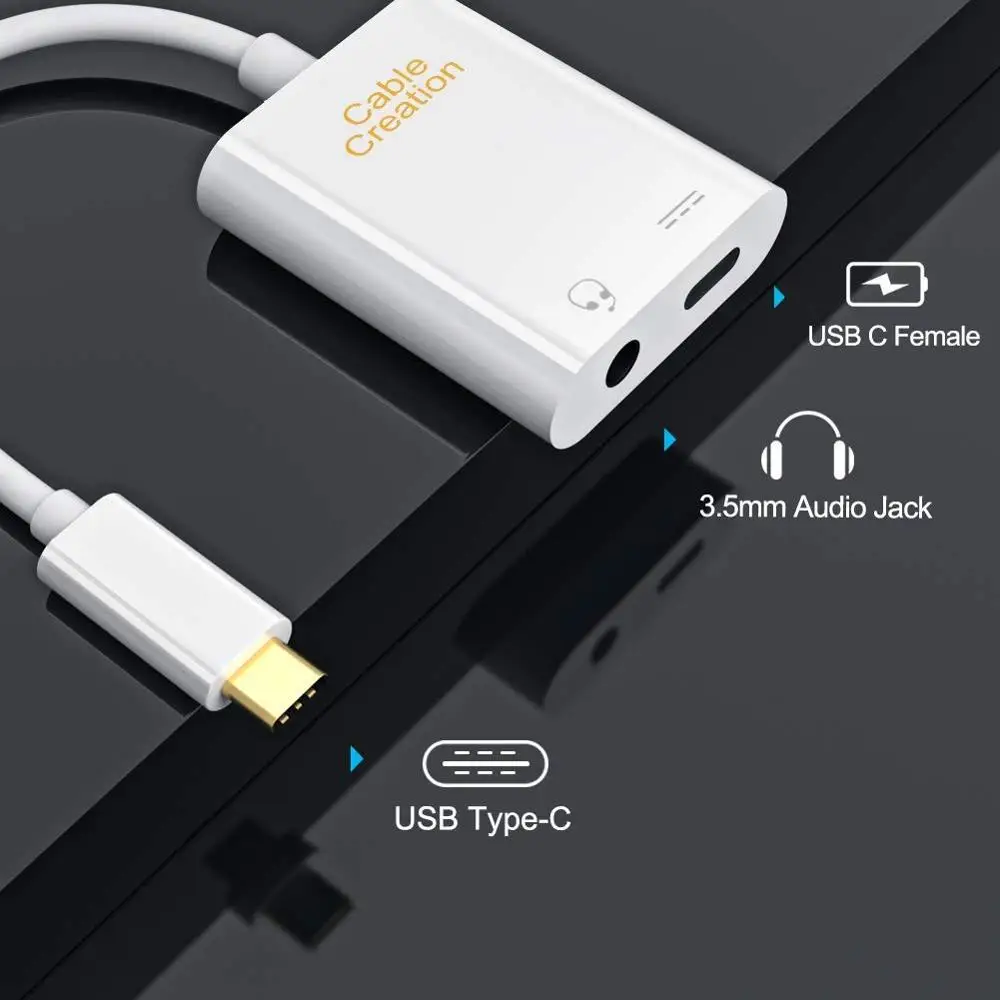 USB C до 3,5 мм Aux, кабель 2 в 1 Тип C до 3,5 мм аудио адаптер для наушников с USB C женский зарядный порт для MacBook Pro