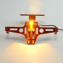 Универсальный Регулируемый Алюминиевый держатель для номерного знака мотоцикла со светодиодной подсветкой