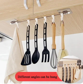 

Kitchen Gabgets Cupboard 6 Hook Home Organizer Storage Rack Pantry Chest Tools Towels Hanger Wardrobe Towel Rack Storage Shelf