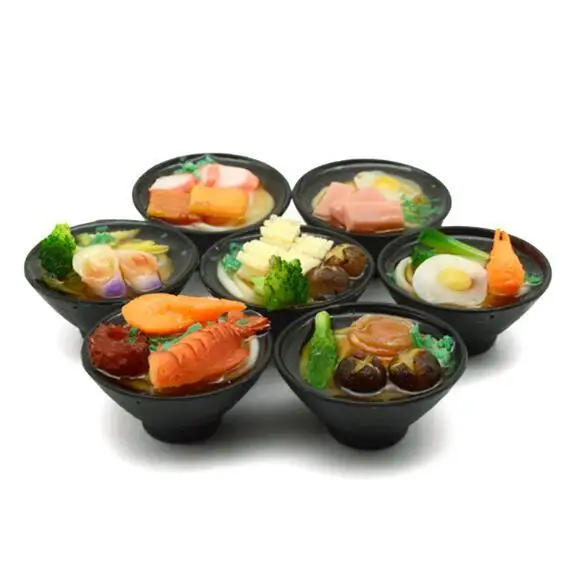 Free DHL 50pcs 5*2.6CM Keychain Keyring Delicious Black Oriental Bowl Food Noodles Charm Phone Strap Mobile Bag Pendant Gift