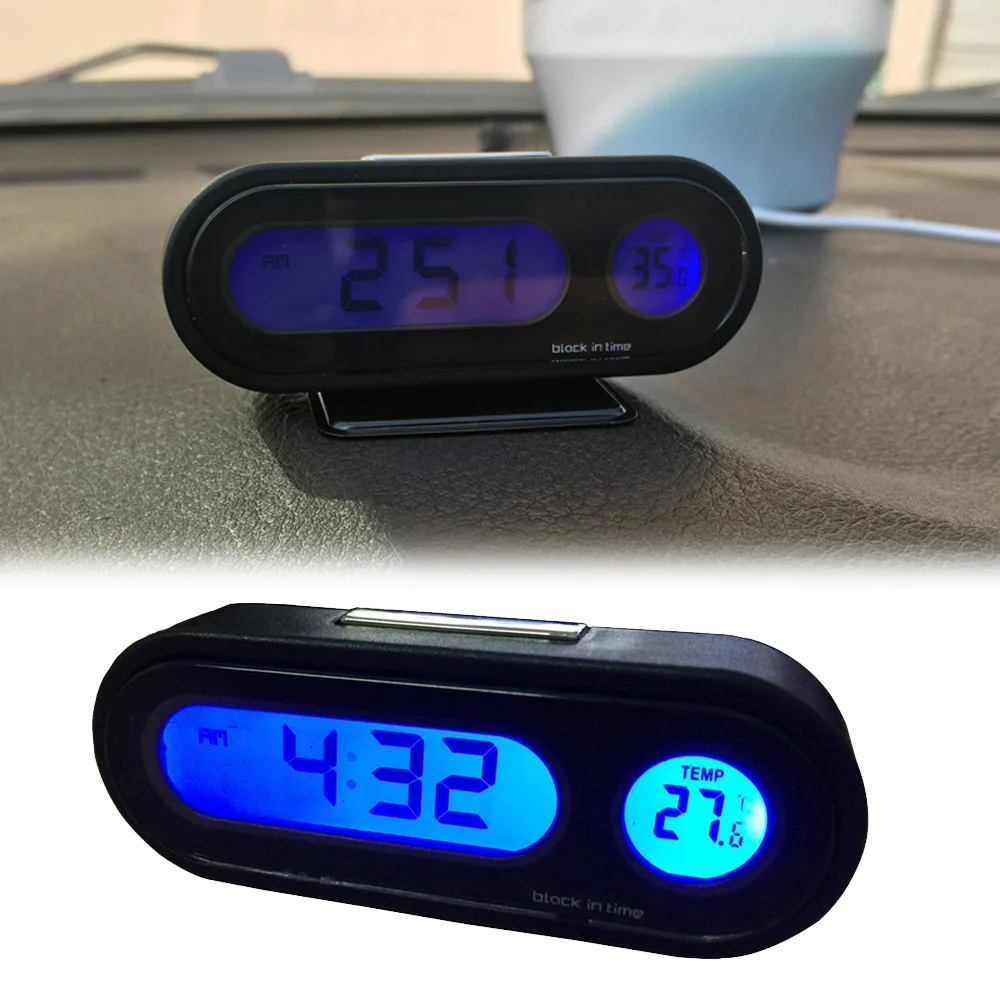 Thermometer Car Clock Auto Dashboard Electronic Watch Interior Plastic Thermometer Car Clock Auto Dashboard Electronic Watch Interior Plastic