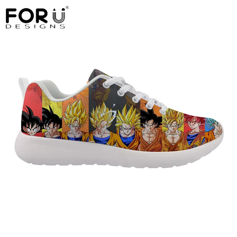 FORUDESIGNS/для отдыха Для мужчин спортивная мода аниме принт Dragon Ball Z легкий Туфли без каблуков для мальчиков-подростков, сетчатая обувь на шнуровке - Цвет: HMA351Z42