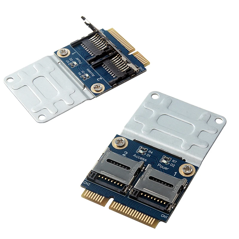 Мини PCIE адаптер для карты PCI-e Mpci-e к двойному TF SDHC SDXC считывателя PCI-E TF-карте