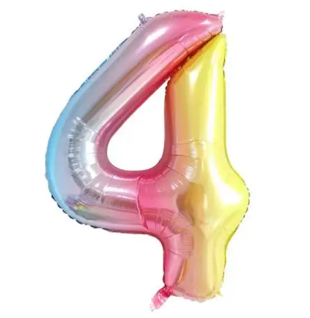 rainbow number 4 40 дюймов красный Радужный градиентный номер 1 2 3 4 5 цифр гелиевые фольгированные шары для детского дня рождения вечеринки свадьбы Декор шары поставка - Цвет: rainbow number 4