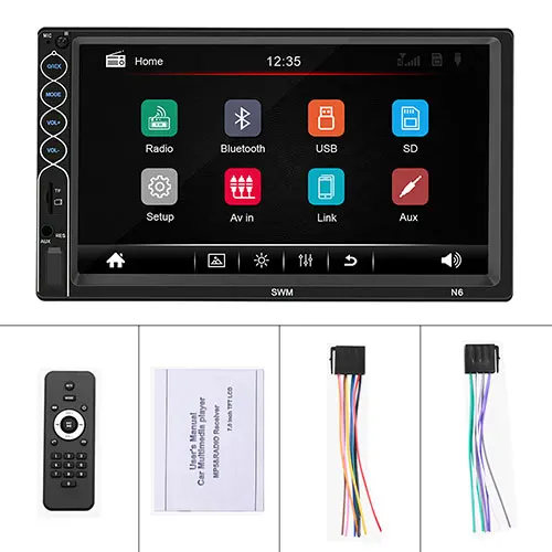 Without Camera Podofo 7" 2 din Car Radio HD Autoradio Multimedia Player 2DIN Android ISO Mirror Link Auto audio Car Stereo MP5 Bluetooth Camera - Цвет: Without Camera