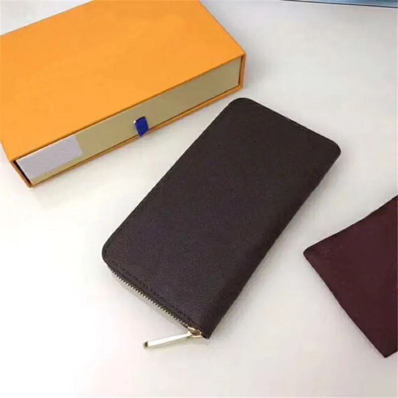 Классический модный кошелек на молнии, высококачественный мужской/женский кошелек из натуральной кожи, известный дизайн мужских кошельков с мешком для пыли и коробкой