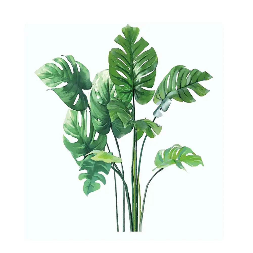 Autocollants Muraux 3D Amovibles Avec Plantes Vertes, Bonsaï, Plantes Tropicales, Arbre Vert, Décoration Murale Pour Chambre à Coucher, Salon, Cuisine, Maison (3D Plantes Vertes 10