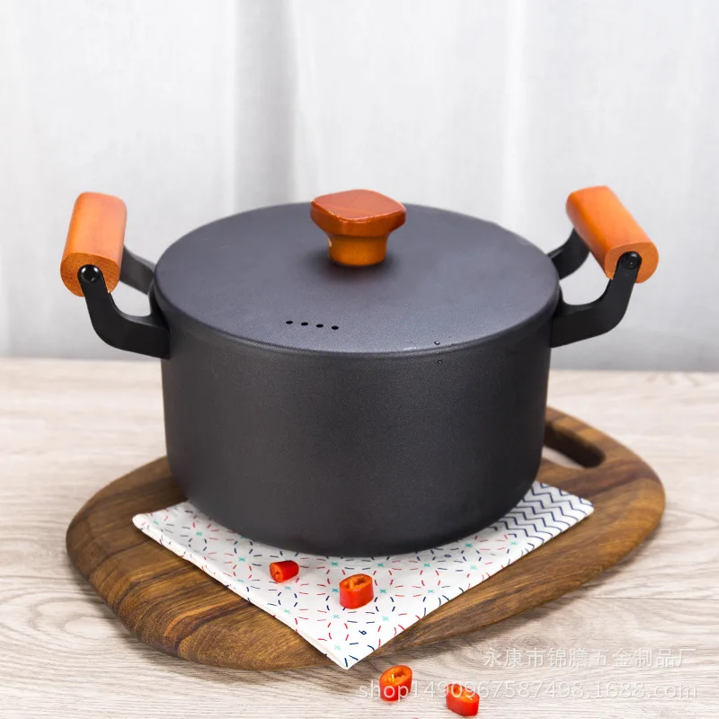 Cast iron pot set Three-piece non-stick pot and old iron pot kitchen pot cookware set kitchen supplies