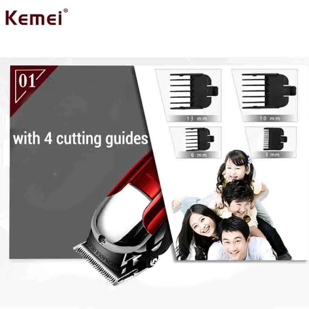 Kemei профессиональный триммер для волос, мощная электрическая машинка для стрижки волос, бритва, машинка для бритья, машинка для стрижки волос, борода, электрическая бритва