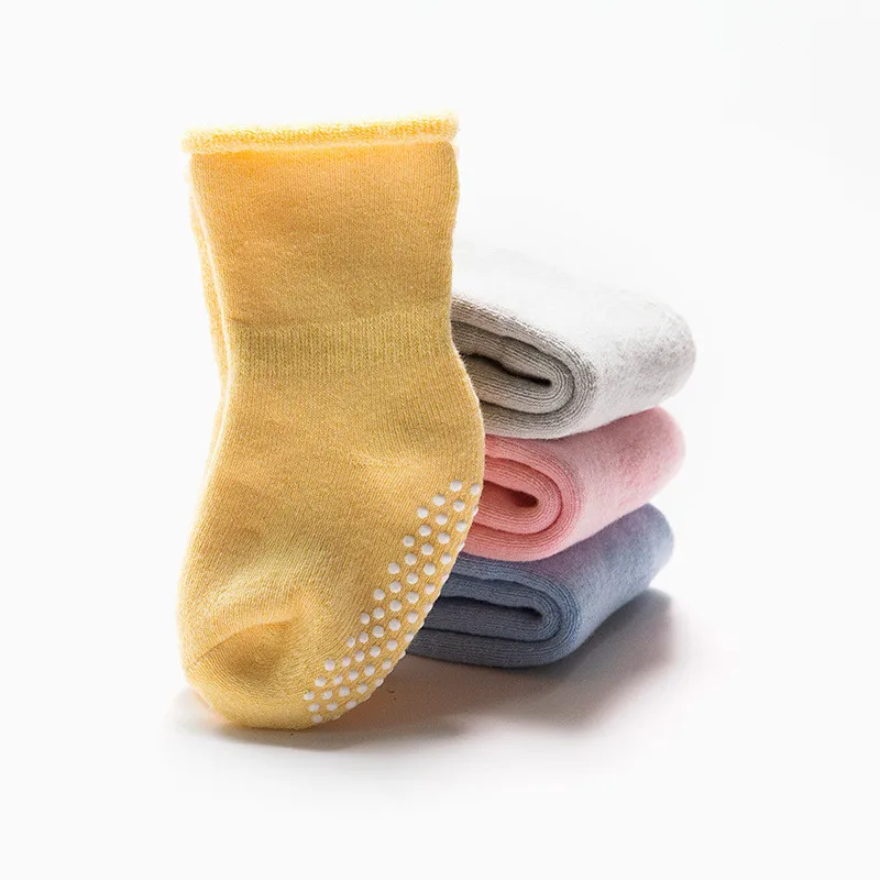Хлопковые носки для новорожденных из 3 предметов весенне-летние носки для маленьких мальчиков и девочек носки-тапочки для малышей, нескользящие носки для новорожденных