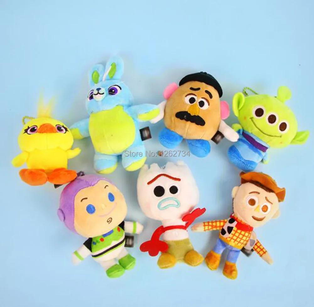 20/лот 7 стилей Q Bunny Buzz Woody Alien Lightyear Ducky Forky мистер картофель 10 см плюшевый брелок-подвеска Фигурки игрушки в розницу