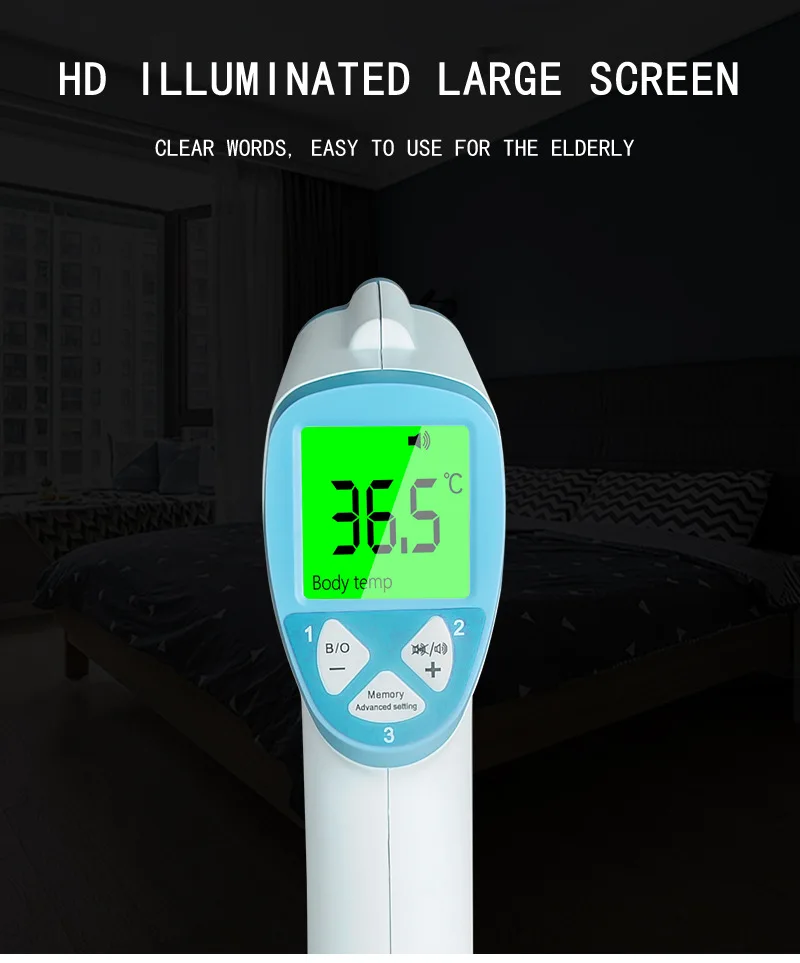 Детские Инфракрасный термометр цифровой Бесконтактное измерение тела Температура пистолет 3-Цвета Подсветка с цифровой печатью для электроники