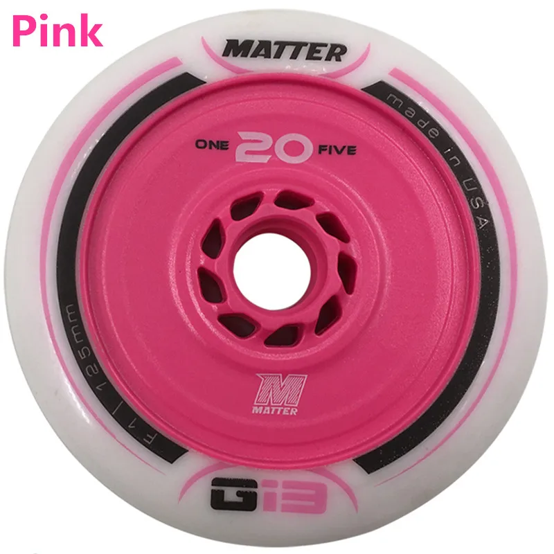 6 штук 125 мм материя Gi3 F1 код белый 86A дорожный марафон роликовые коньки колеса 125 3 колеса катания на коньках Rodas G13 гоночные патины - Цвет: pink 125mm