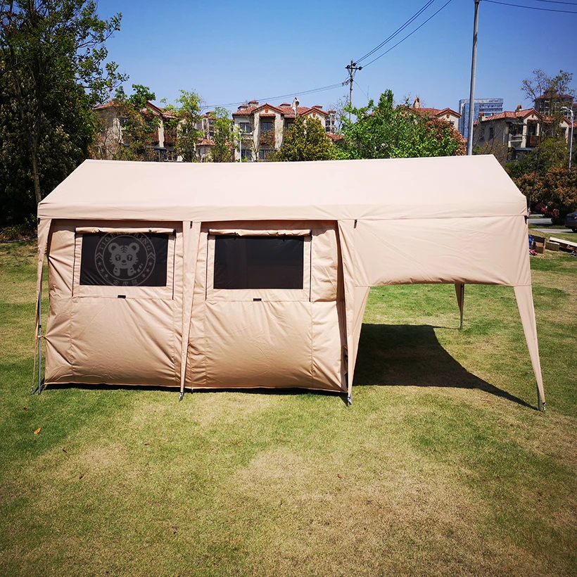 Открытый роскошный водонепроницаемый хлопок 6X3 м Glamping сафари дом палатка с верандой Кемпинг отель палатка