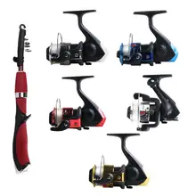 Мини 1,4 м Рыболовная катушка Удочка с катушкой рыболовный Полюс светильник вес портативный короткий тип для начинающих удочка