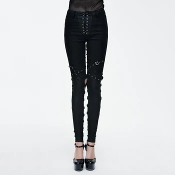 

Devil Fashion Women Punk Style Personality Bandage Trousers Steampunk Sexy Slim-Fitting Casual Skinny Pants