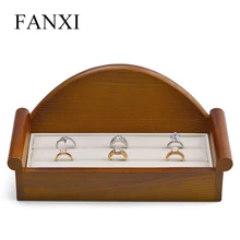 

FANXI Jewelry Display Solid Wood Display Tray for Ring Sofa Shape Ring Showing Stand Jewelry Organizer Holder Showcase Plate