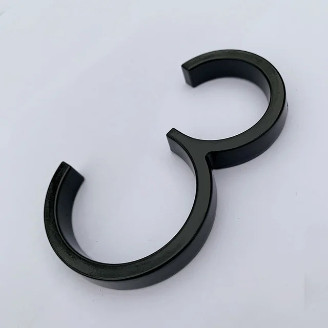 Black Floating House Numbers Doorplate Letters Metal Address Sign Plate Outdoor Street Door Plaque Number For Home Mailbox 0-9 3