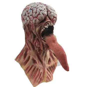 

Brain Long Tongue Monster Horror Devil Zombie Mask Adult Scary Halloween Props