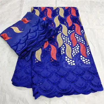 

Royal blue 100% Cotton Swiss Voile Lace Fabric African Nigerian Lace Fabric 2020 High Quality Swiss Voile In Switzerland