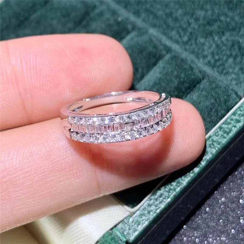 White gold 0.5CT Ювелирные изделия 18k Золотое кольцо с бриллиантом 0.5ct для свадьбы - Цвет камня: White gold 0.5CT