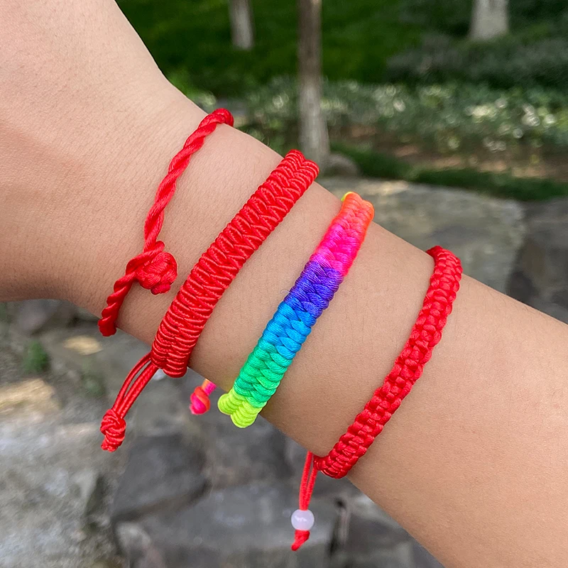 Pulseras Trenzadas Ajustables Para Hombre Y Mujer - Pack De 6 Unidades, Color Negro, Para Deporte Y Diario