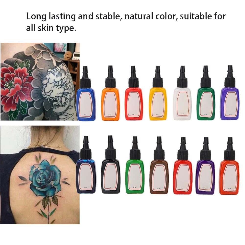 14Pcs/Set Safe Long Lasting Tattoo Pigment Ink Accessory Tattoo Inks