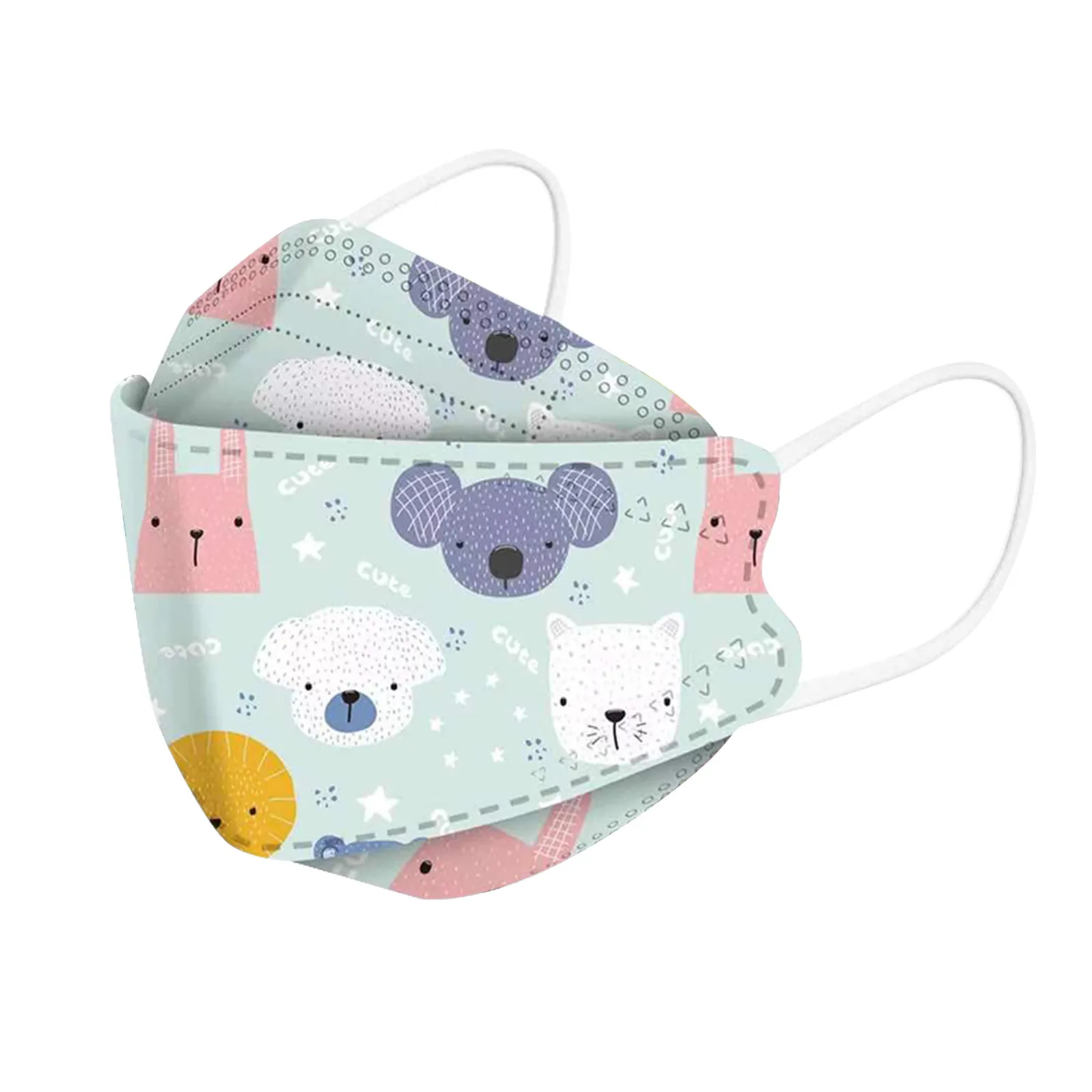 Fish Shape Mask Kids Children's Baby Cartoon Koala Disposable Face 4ply Ear Loop Masks Mouth Caps Mascarillas Masque | Красота и