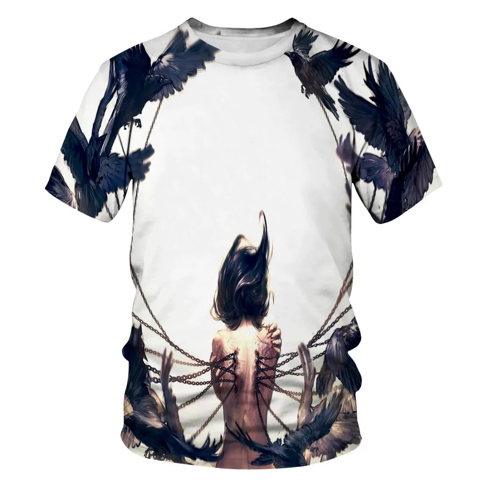 

In 2020, the newNew men and women sexy cartoon T-shirt series white mountain fox new cotton T-shirt 3D blue star harajuku style.