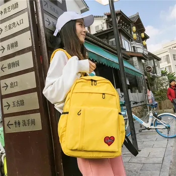 

New Backpack Student Backpack Casual Backpack LOVE Love Small Fresh Korean Canvas Backpack backpack women