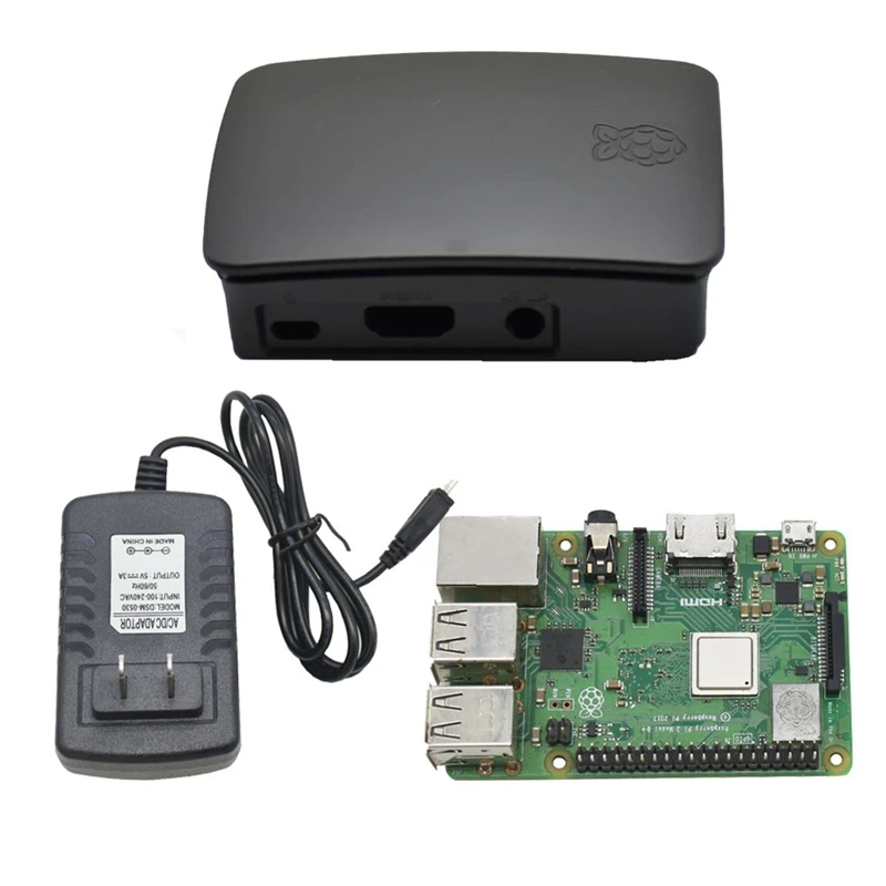 3 в 1 Raspberry Pi 3 Model B+(плюс)+ Abs чехол+ 5V 3A Мощность адаптер для Raspberry Pi 3B
