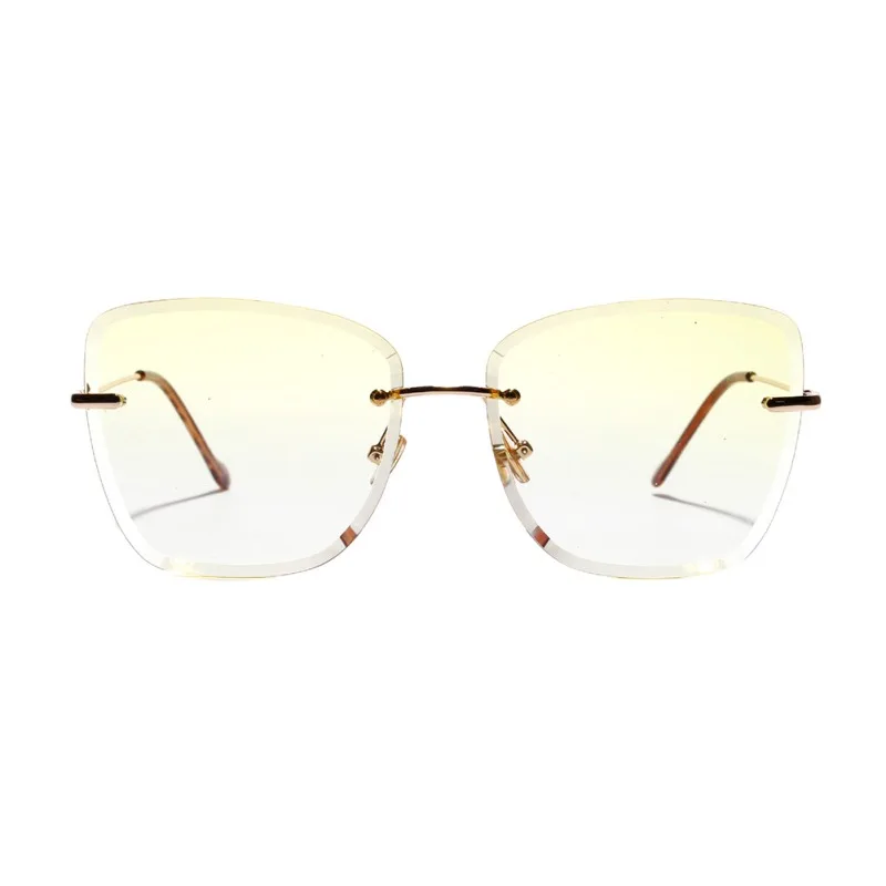 Lunette De Soleil, ретро очки с прозрачными прогрессивными цветными линзами, солнцезащитные очки без рамки, цветные Квадратные Солнцезащитные очки с кристаллами