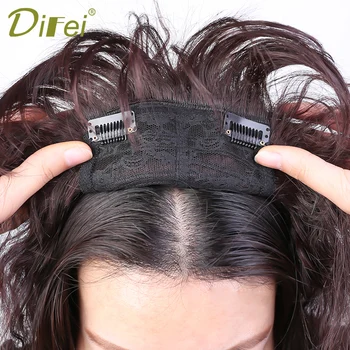 

DIFEI Women Corn beard Natural Color curly Hair Bang Fringe Top Closures Hairpins Synthetic Hair Clip In Toupee Hairpieces