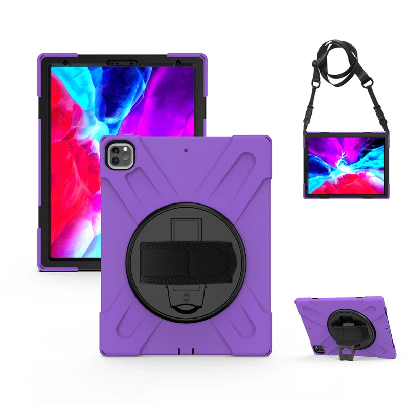 Purple BLACK Case For iPad Pro 12 9 2021 A2379 A2461 A2462 Heavy Duty Rugged Protection Cover with