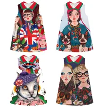 Новинка года; большие бренды; платье для маленьких девочек; Одежда для девочек с лучшим принтом; повседневные Модные Детские платья с изображением животных
