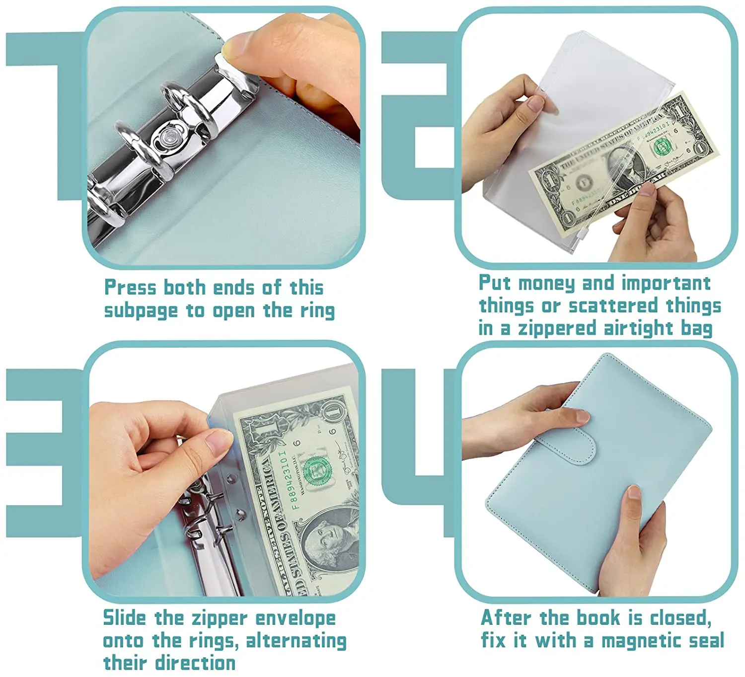 Cash Envelopes for Budgeting, 47Pcs Budget Binder, A6 Budget Binder with  Cash Envelopes, Waterproof Budget Binder with Zipper Envelopes, Money  Organizer for Cash : Buy Online at Best Price in KSA 