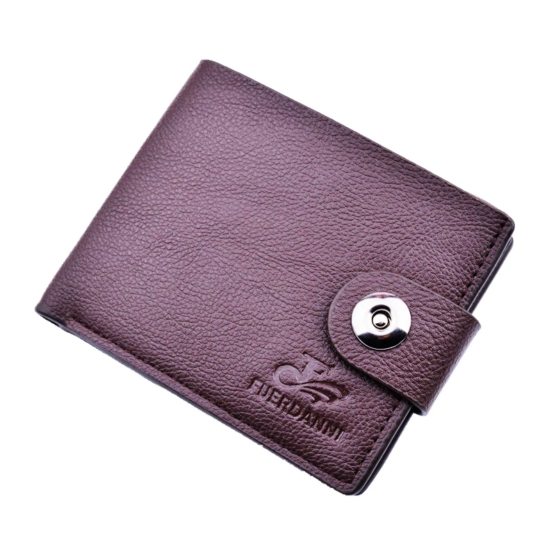 

Casual Men's Wallets Leather Solid Luxury Wallet Men Pu Leather Slim Bifold Short Purses Credit Card Holder Business Male Purse