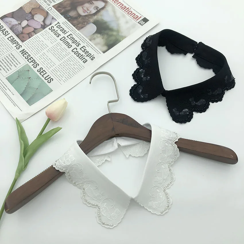 

Handmade Beads Fake Collar Tie Vintage Detachable Collar Removable Necklace False Collar Lapel Blouse Top Accessories