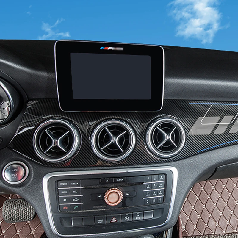 CarManGo для Mercedes Benz A Class GLA CLA циркониевый W176 Авто углеродное волокно приборной панели Панель рамки накладка Стикеры хром аксессуар