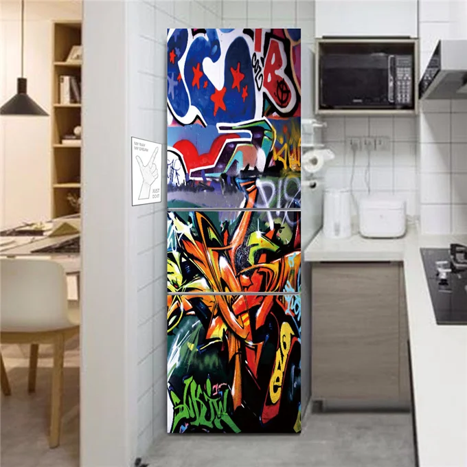 MEGADECOR Vinile adesivo decorativo per frigorifero con motivo colorato di spezie orientali, varie misure (185 cm x 60 cm