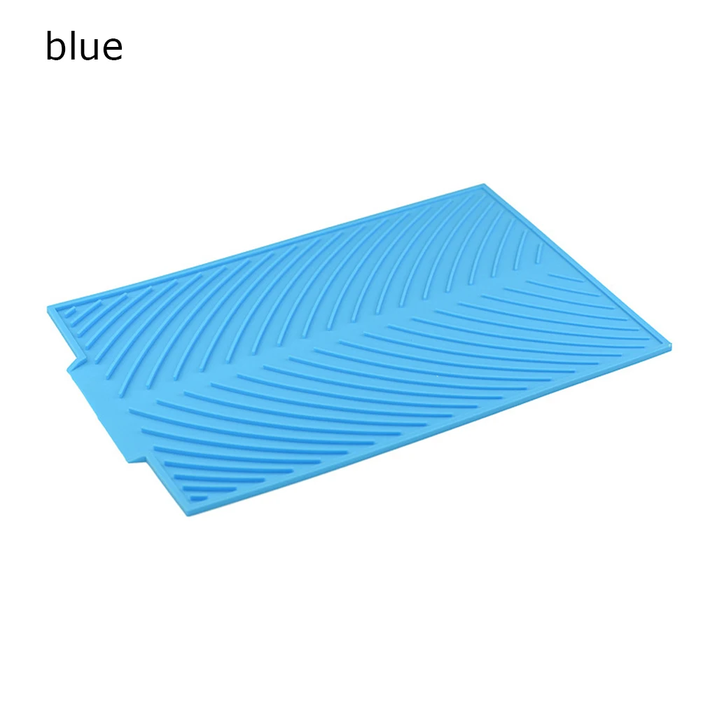 blue Силиконовый Настольный коврик, кухонный гаджет, коврик для сушки посуды премиум-класса, квадратный термостойкий Коврик для подушки, самостоятельно-дренажный коврик - Цвет: blue