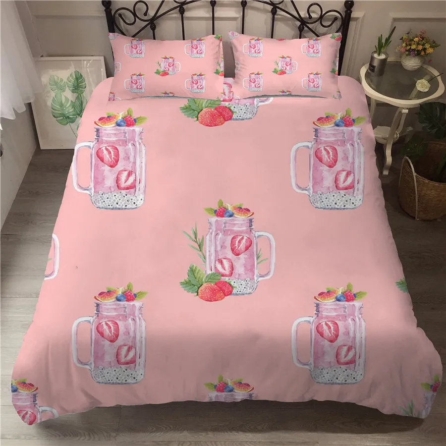 

A Bedding Set 3D Printed Duvet Cover Bed Set Summer Ice Cream Home Textiles for Adults Bedclothes with Pillowcase #BQL04
