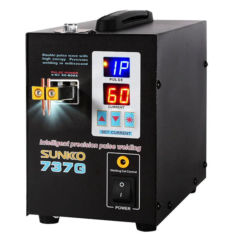 SUNKKO 737G 1.5kw Spot Welding Machine LED Display Precision Pulse Battery Spot Welder For Welding 18650Battery And Nickel Strip