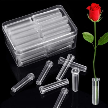 

100pcs/bag Clear Plastic Flower Nutrition Tube Keep Fresh Hydroponic Container Floral Water Storage Tube Hydroponic Container