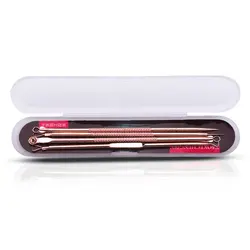 Dissolvant professionnel de points noirs, 4 pièces/ensemble, aiguille d'acné à double tête, nettoyeur de boutons, beauté du visage, outil de soins de la peau 
