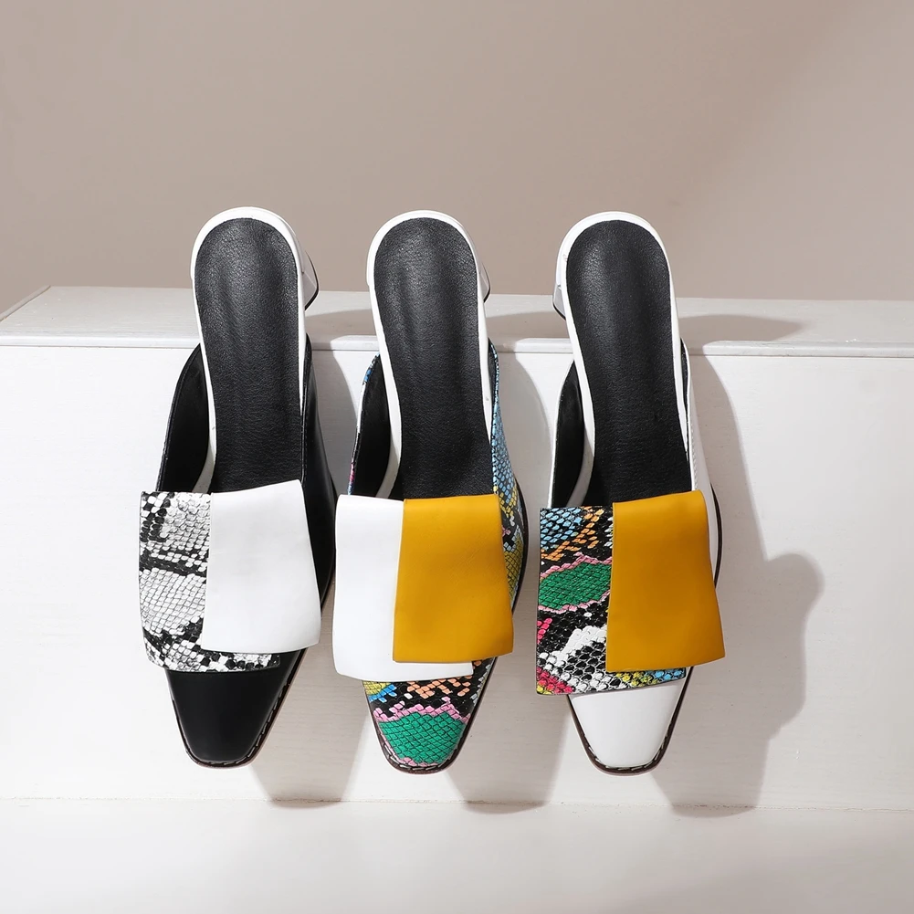 Женские туфли лодочки на высоком каблуке без застежки со змеиным принтом|Туфли| |