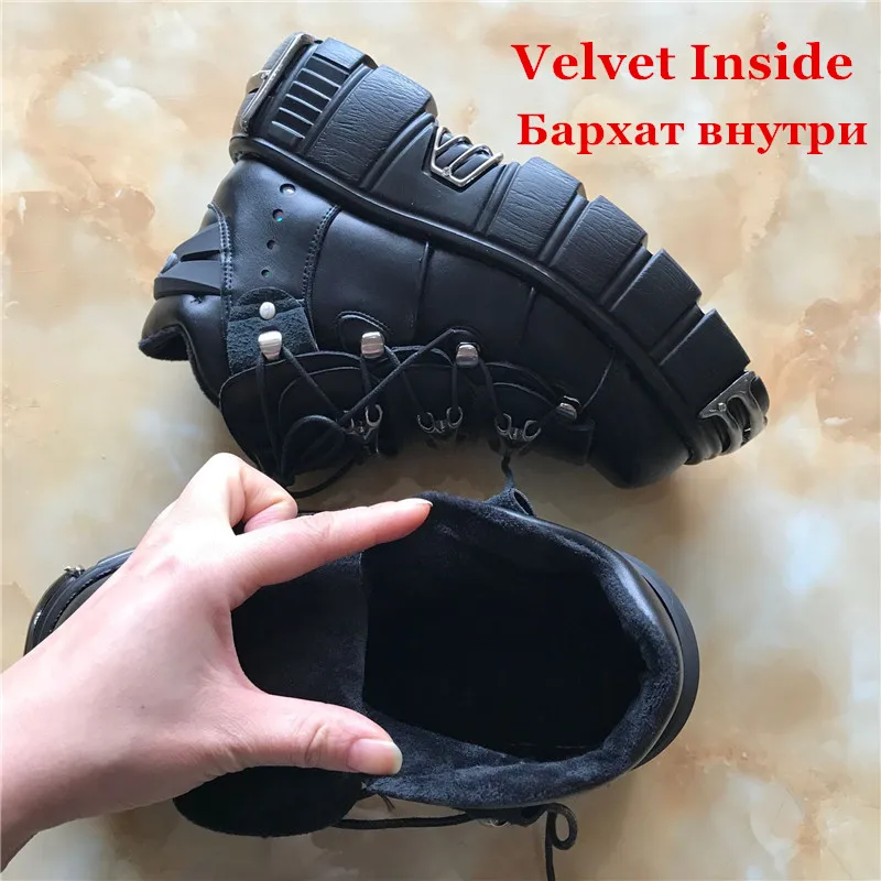Velvet Inside Jady/розовые женские кроссовки в стиле панк; обувь на платформе 6 см со шнуровкой; женская обувь на толстой подошве; женская повседневная обувь на плоской подошве с металлическим декором; tenis feminino - Цвет: Velvet Inside