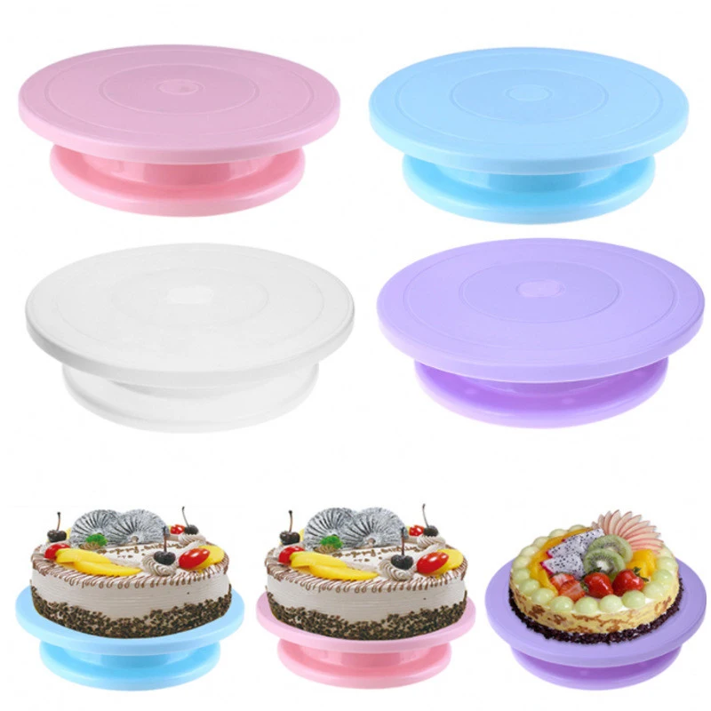  Cake Plate Turntable Rotating Anti-skid Round Cake Stand Cake Decorating Rotary Table Kitchen DIY P